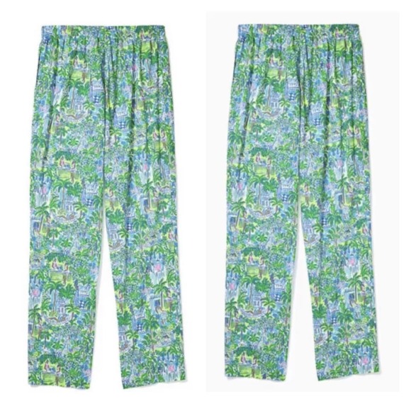 Lilly Pulitzer Mens Barking Up The Palm Tree Pajama Pants Sz XL - Picture 1 of 7